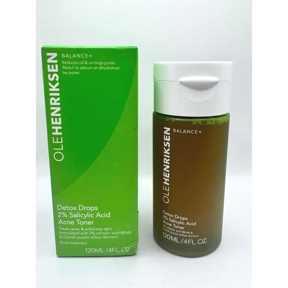 Ole Henriksen Balance+ Detox Drops 2% Salicylic Acid Acne Toner 120ml 4oz NEW